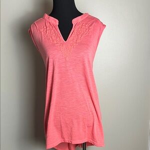 Source Unknown Coral Embroidered Tunic